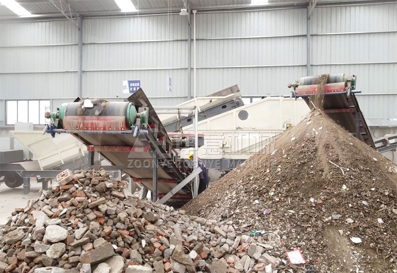 分选出的建筑骨料和渣土 分选出的建筑骨料和渣土